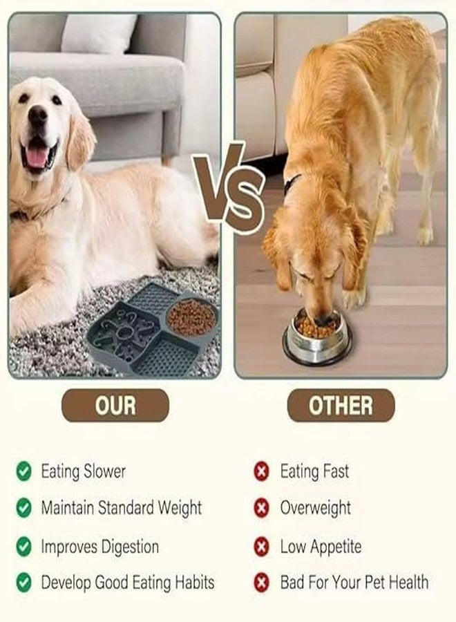 ARUP حصيرة قاعدة وعاء ماء للحيوانات الأليفة من ARUP، مصنوعة من السيليكون، قابلة للطي، مناسبة للكلاب والقطط، وعاء ماء محمول للسفر، وسادة مانعة لللعق، تحتوي على حجرات للطعام والماء، مناسبة للحديقة الخارجية، متعددة الألوان - Image 5